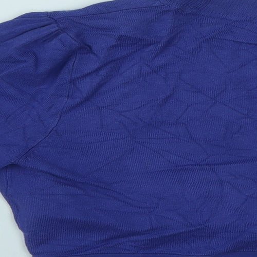Marks and Spencer Womens Blue V-Neck  Viscose Shrug Jumper Size 14