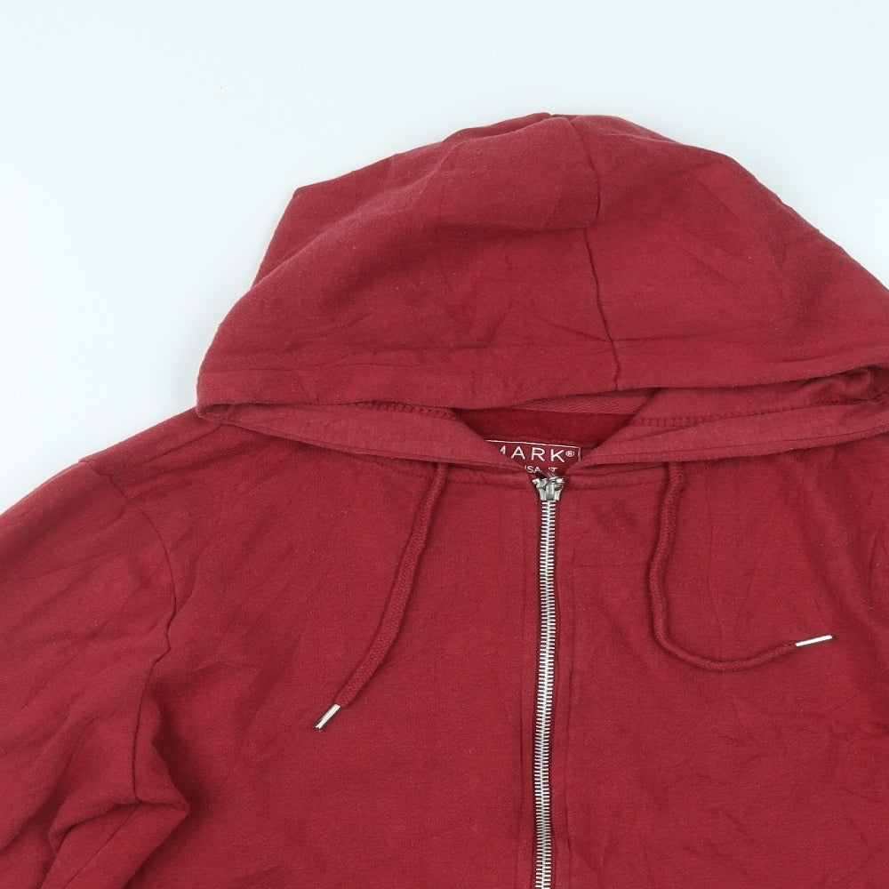 Primark Womens Red  Polyester Full Zip Hoodie Size 10  Zip