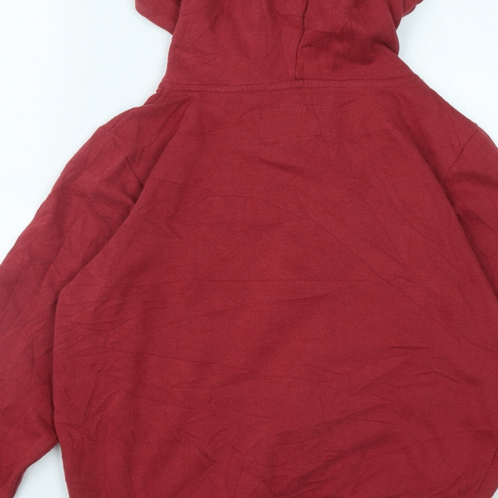 Primark Womens Red  Polyester Full Zip Hoodie Size 10  Zip