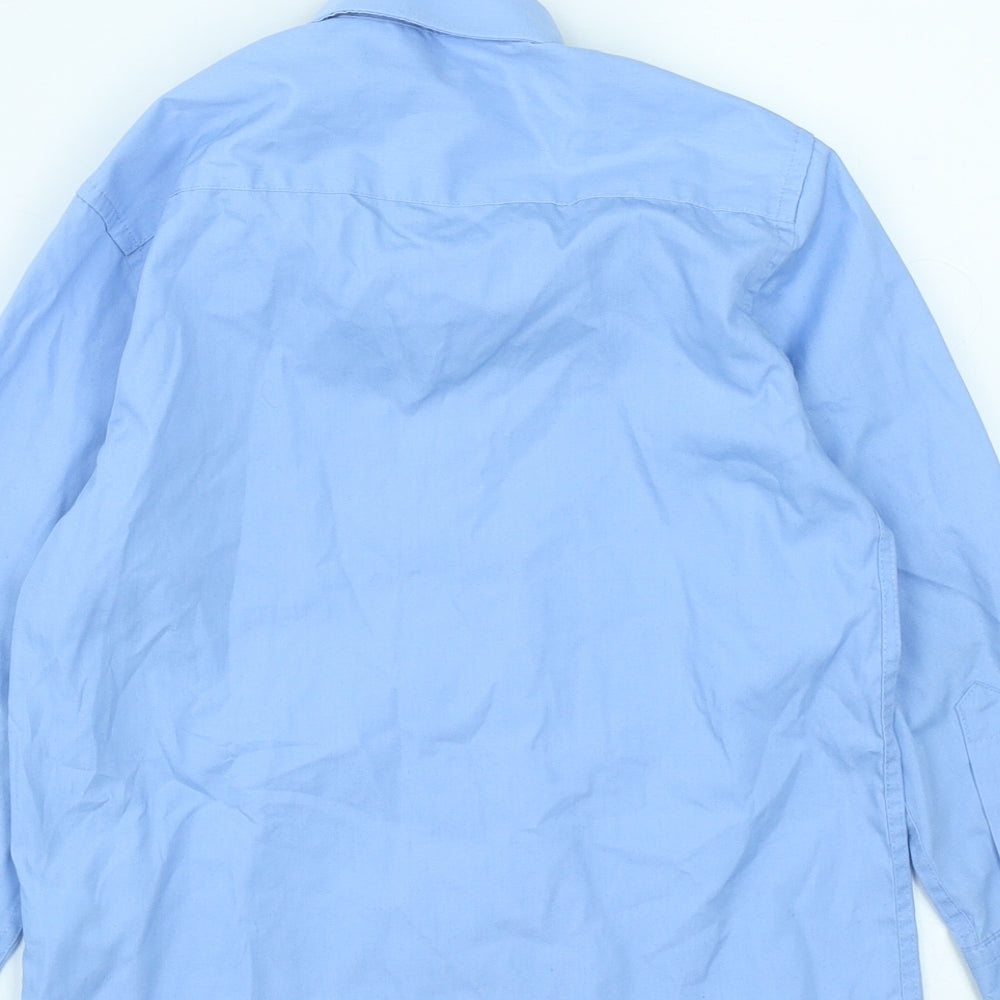 Dunnes Boys Blue  Polyester Basic Button-Up Size 5-6 Years Collared Button