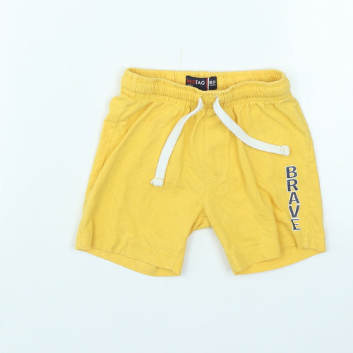 Redtag Baby Yellow  Cotton Sweatpants Trousers Size 18-24 Months  Drawstring