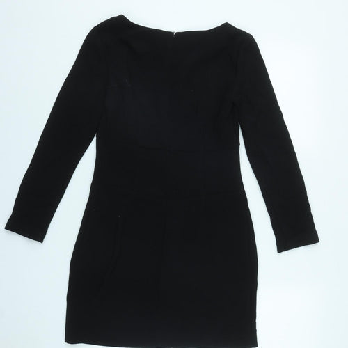 Karl Marc John Womens Black  Polyester A-Line  Size XS  Scoop Neck Zip