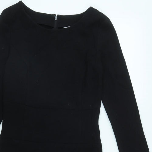Karl Marc John Womens Black  Polyester A-Line  Size XS  Scoop Neck Zip