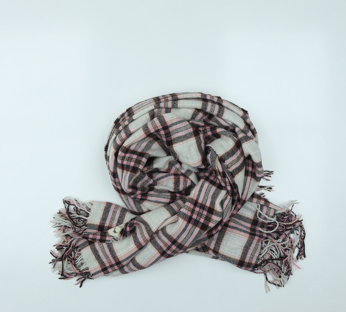 Jack Wills Womens Pink Plaid Acrylic  Shawl/Wrap