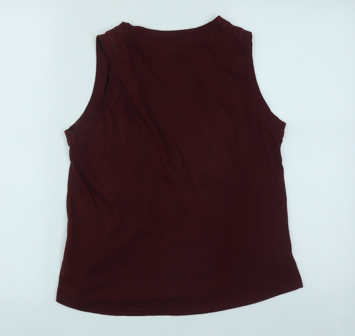 River Island Womens Red  Cotton Basic Tank Size 14 Round Neck