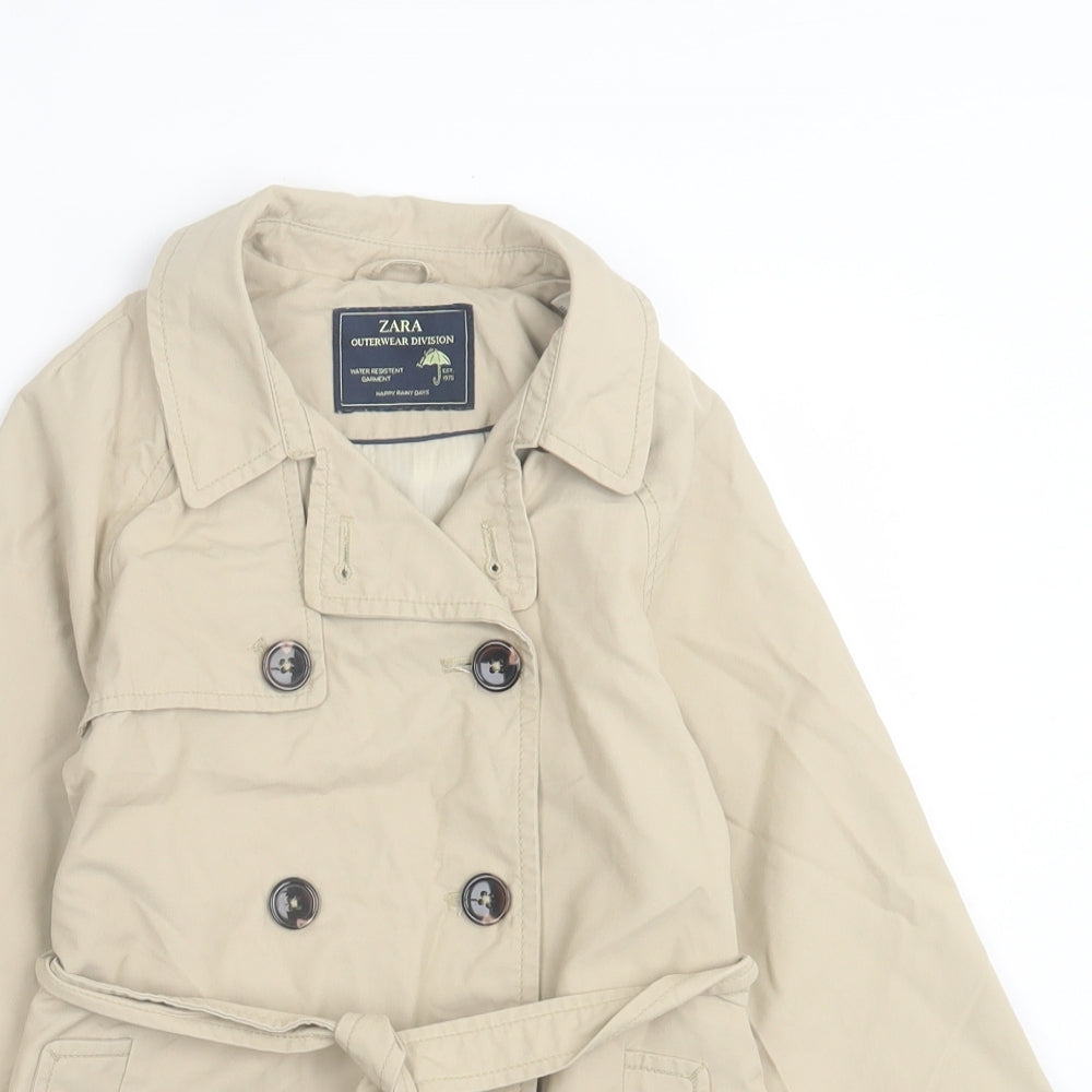 Zara Girls Beige   Overcoat Coat Size 6 Years  Button