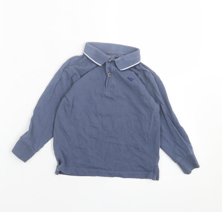 NEXT Boys Blue  Cotton Basic Polo Size 2-3 Years Collared Button