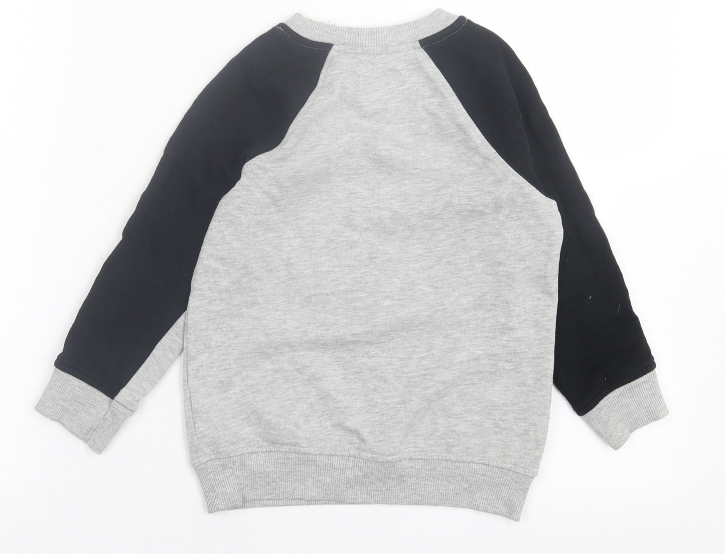 George Boys Grey Crew Neck  Cotton Pullover Jumper Size 5-6 Years  Pullover