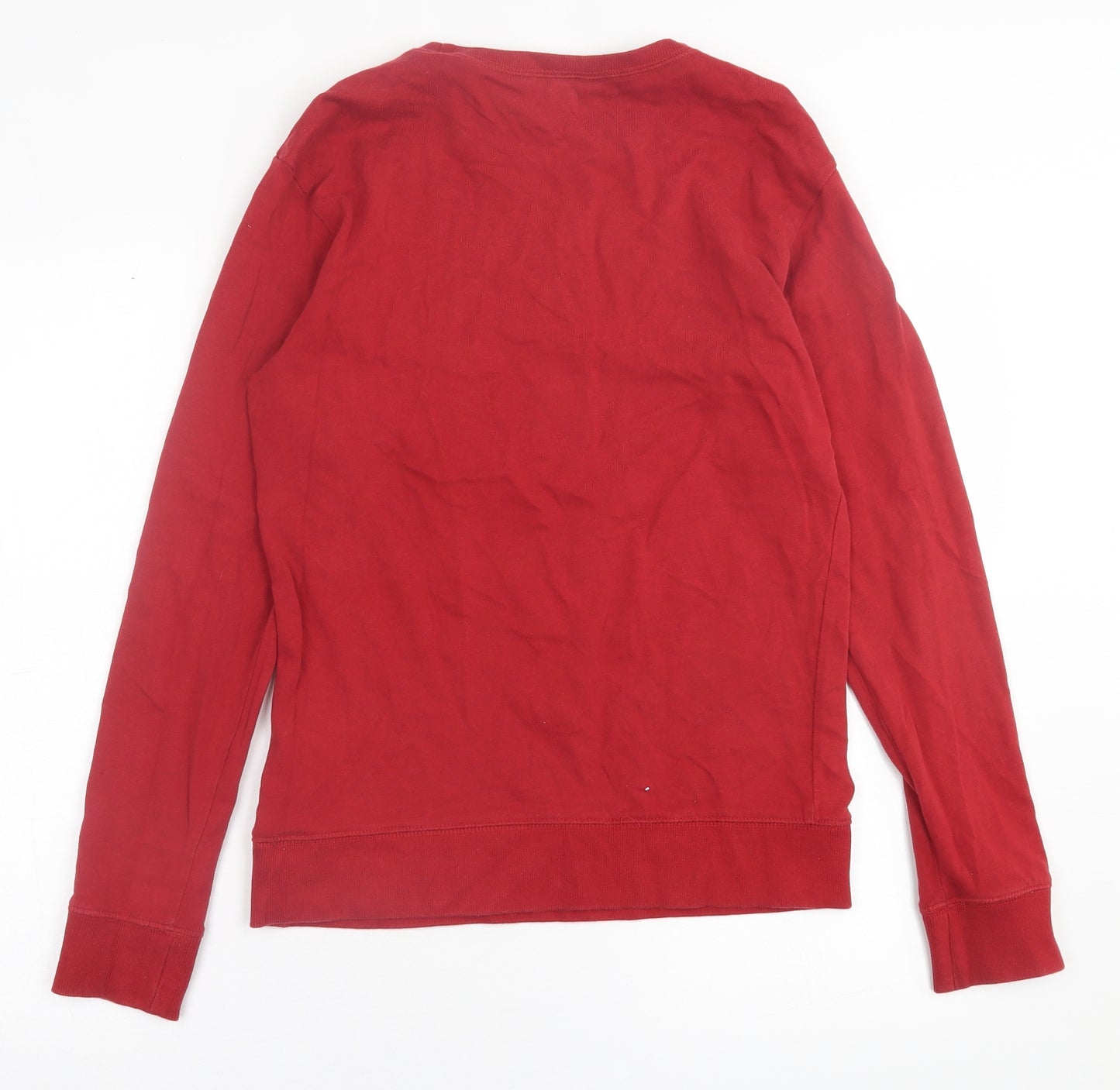 H&M Boys Red Crew Neck  Cotton Pullover Jumper Size 14 Years  Pullover