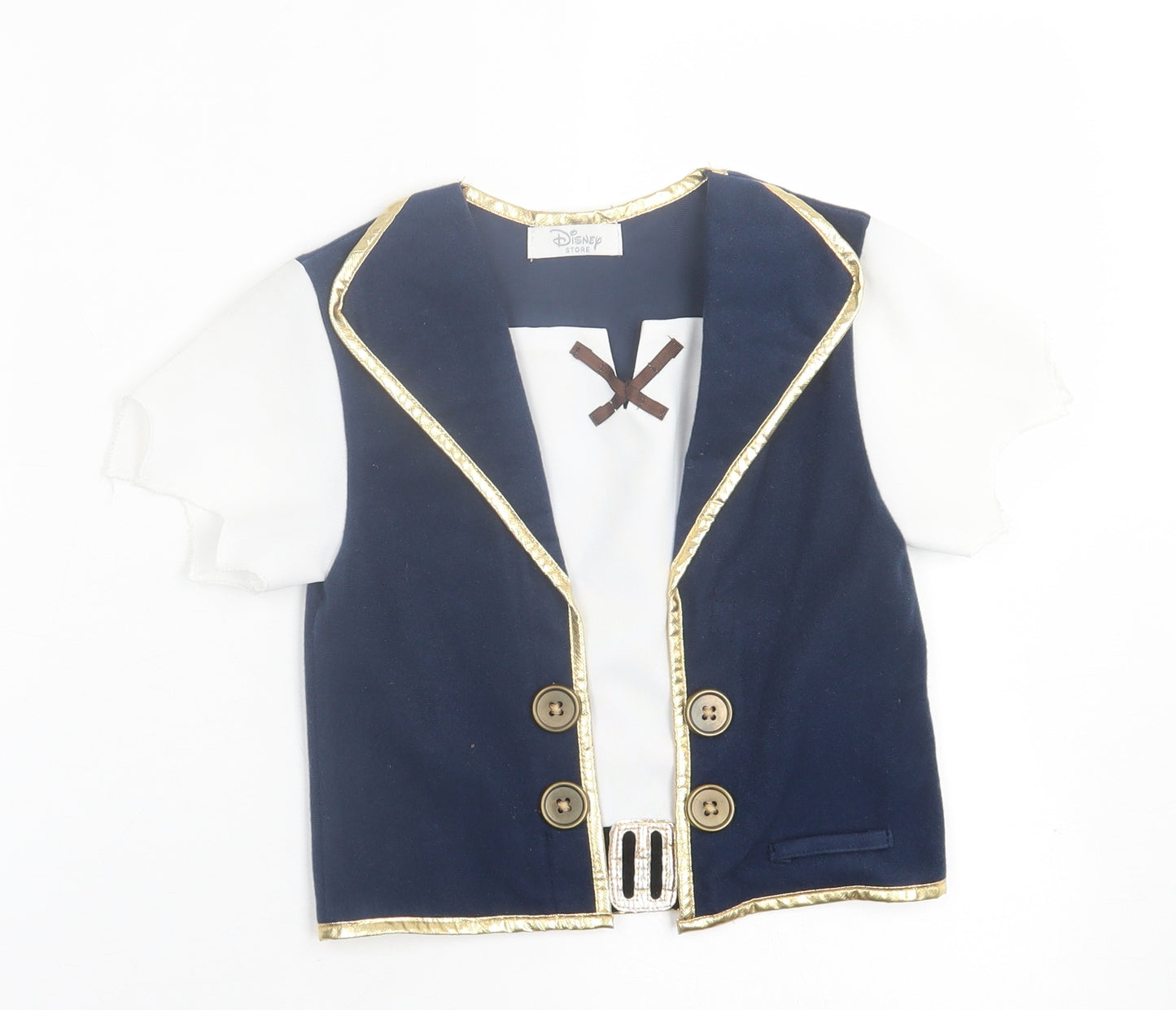 Disney Boys Multicoloured  Polyester Basic T-Shirt Size 5-6 Years Square Neck Pullover - Pirate Top