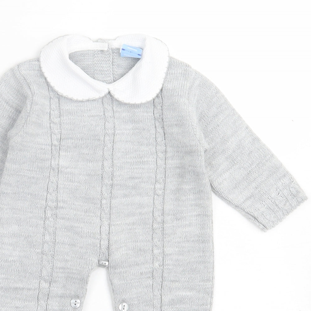 Sardon Baby Grey  Acrylic Babygrow One-Piece Size 0-3 Months  Button