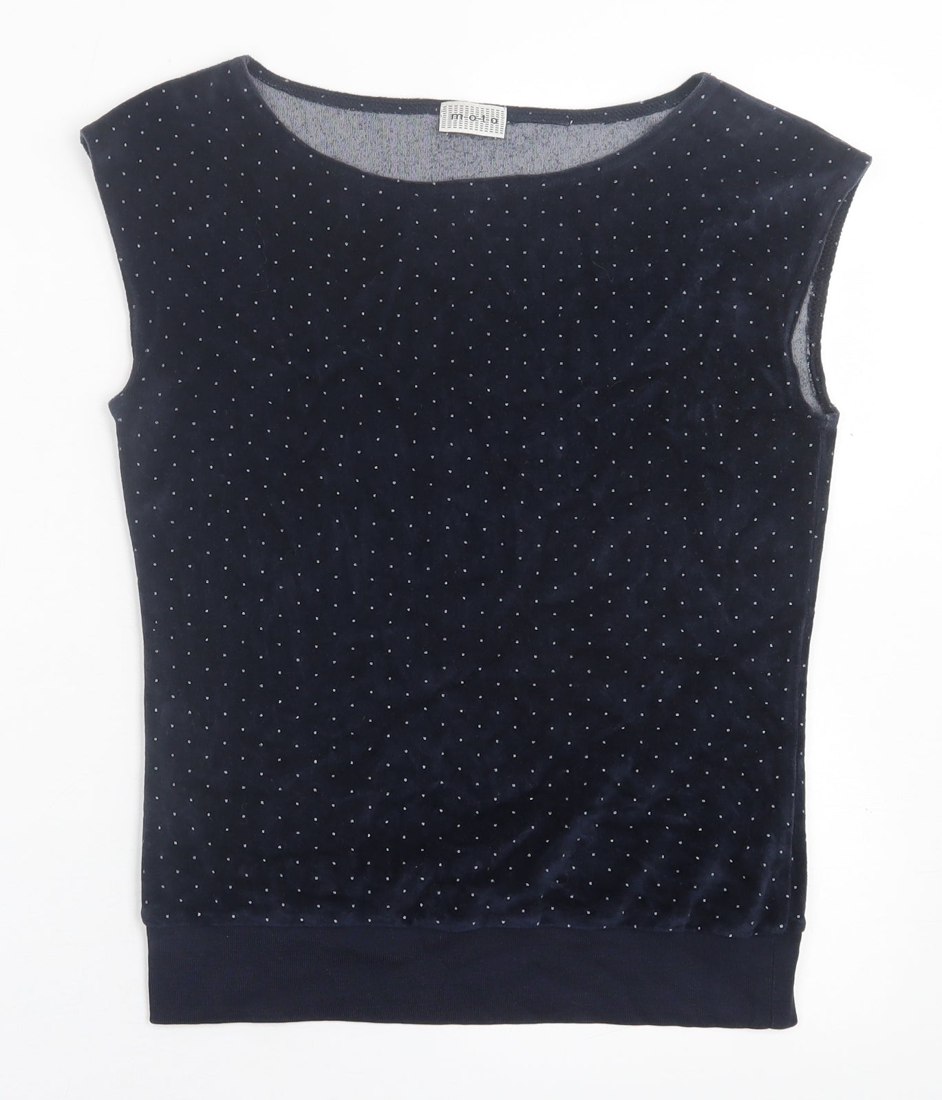 Moto Womens Blue  Cotton Basic Tank Size 10 Boat Neck