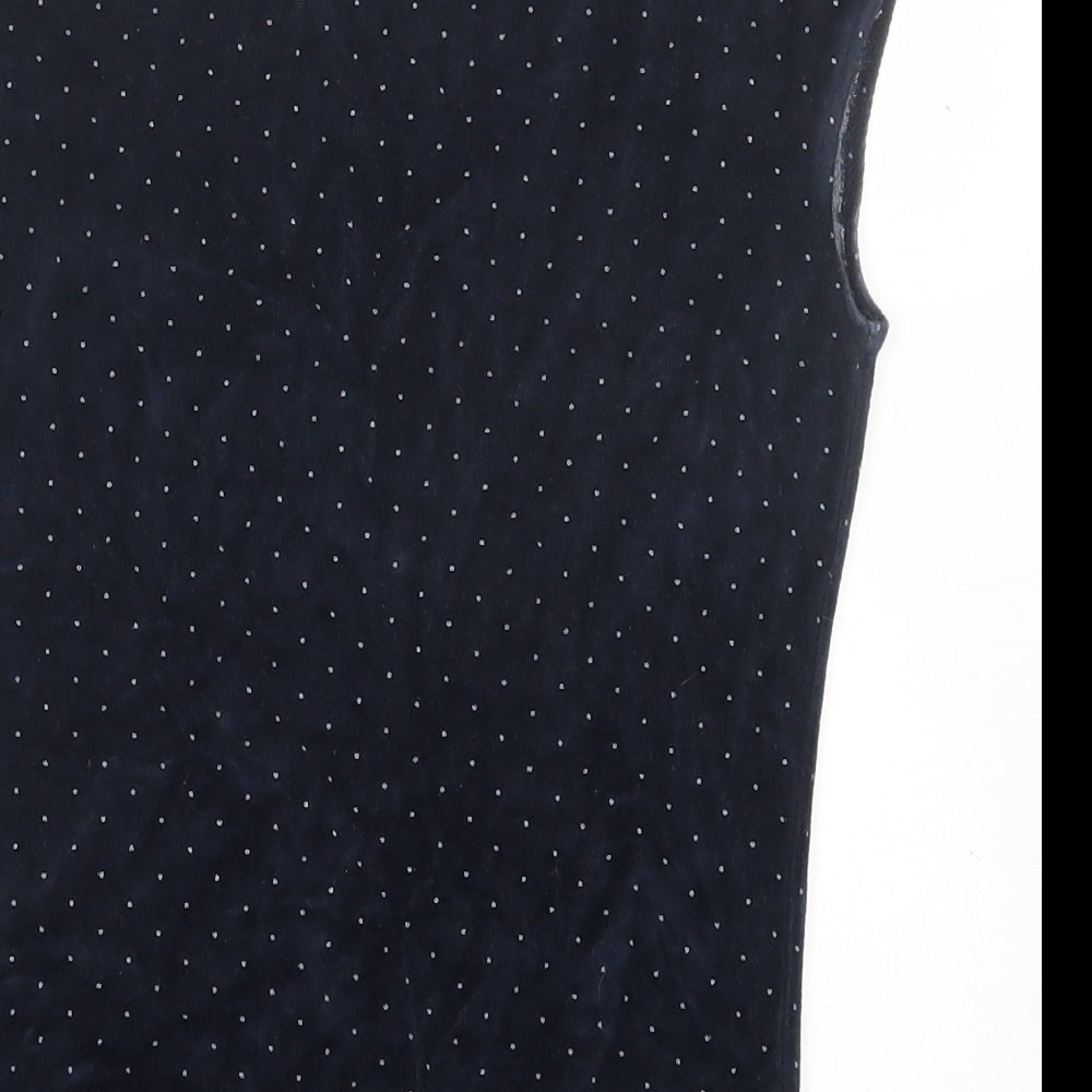 Moto Womens Blue  Cotton Basic Tank Size 10 Boat Neck
