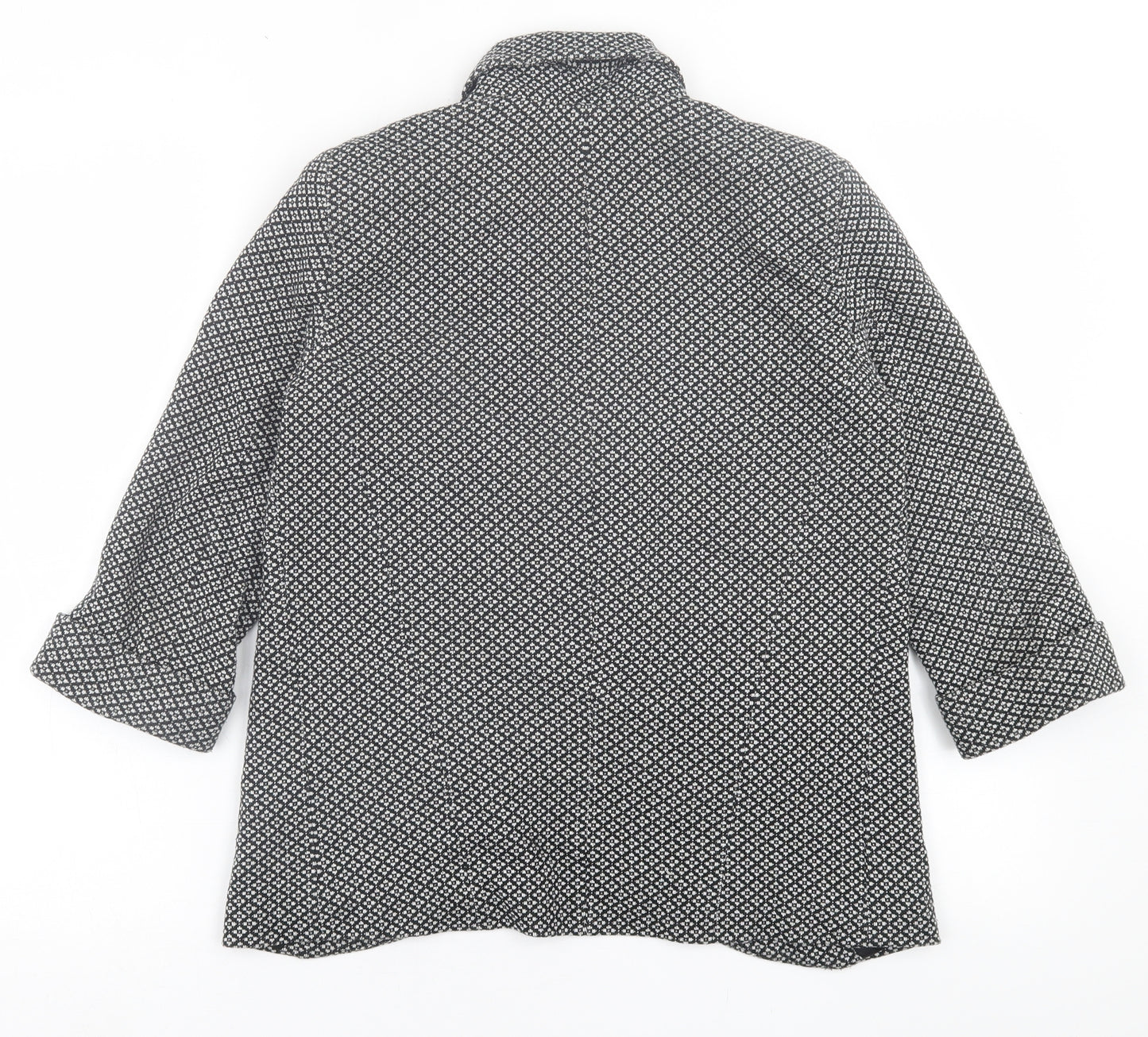 Topshop Womens Black Argyle/Diamond  Jacket Blazer Size 6