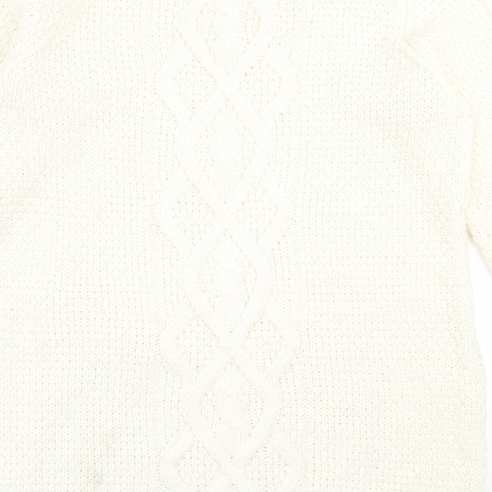 Papaya Womens White  Acrylic Jumper Dress  Size 14  Crew Neck Pullover