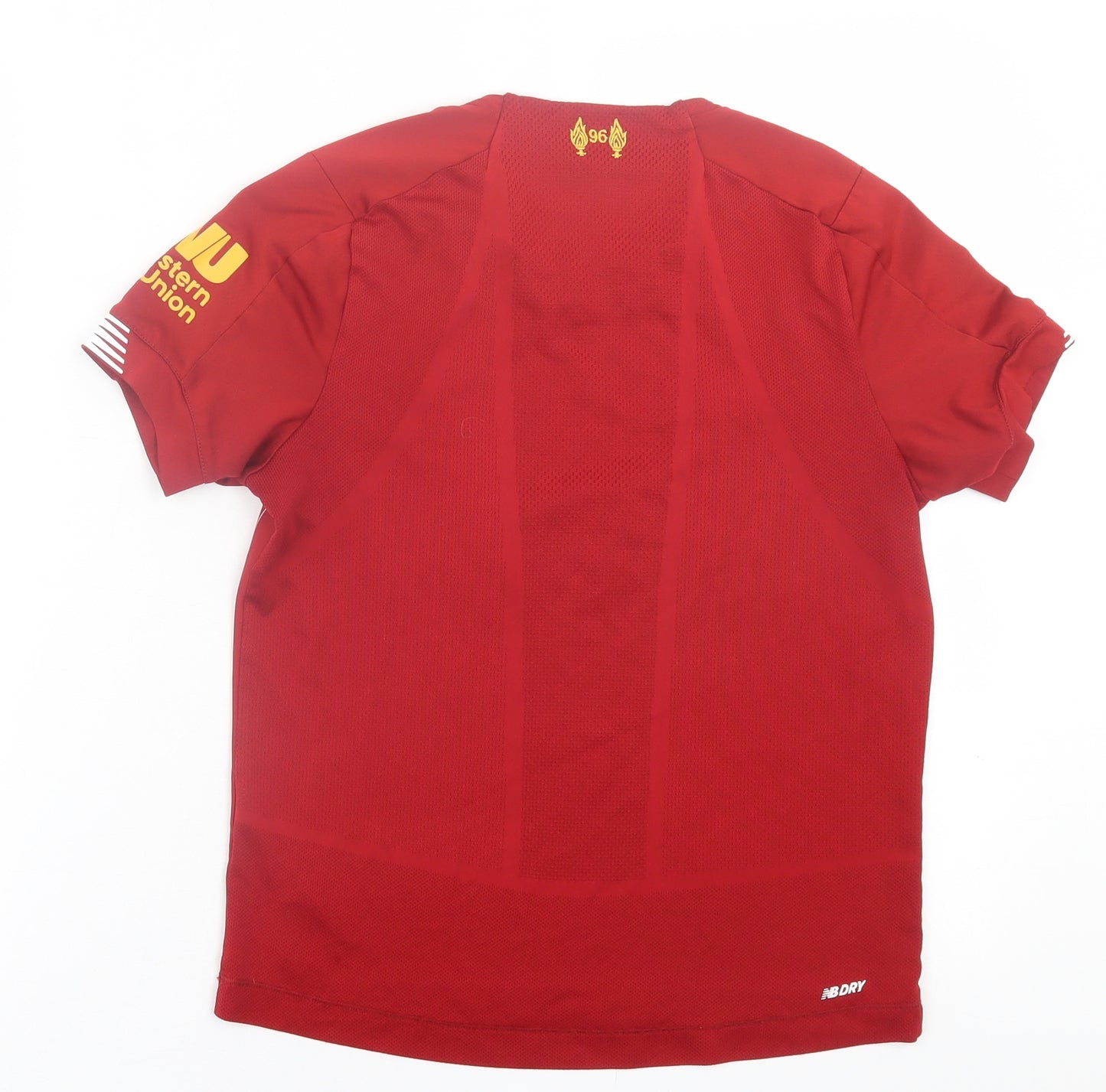 New Balance Boys Red  Polyester Basic T-Shirt Size 9 Years Crew Neck Pullover - Liverpool FC