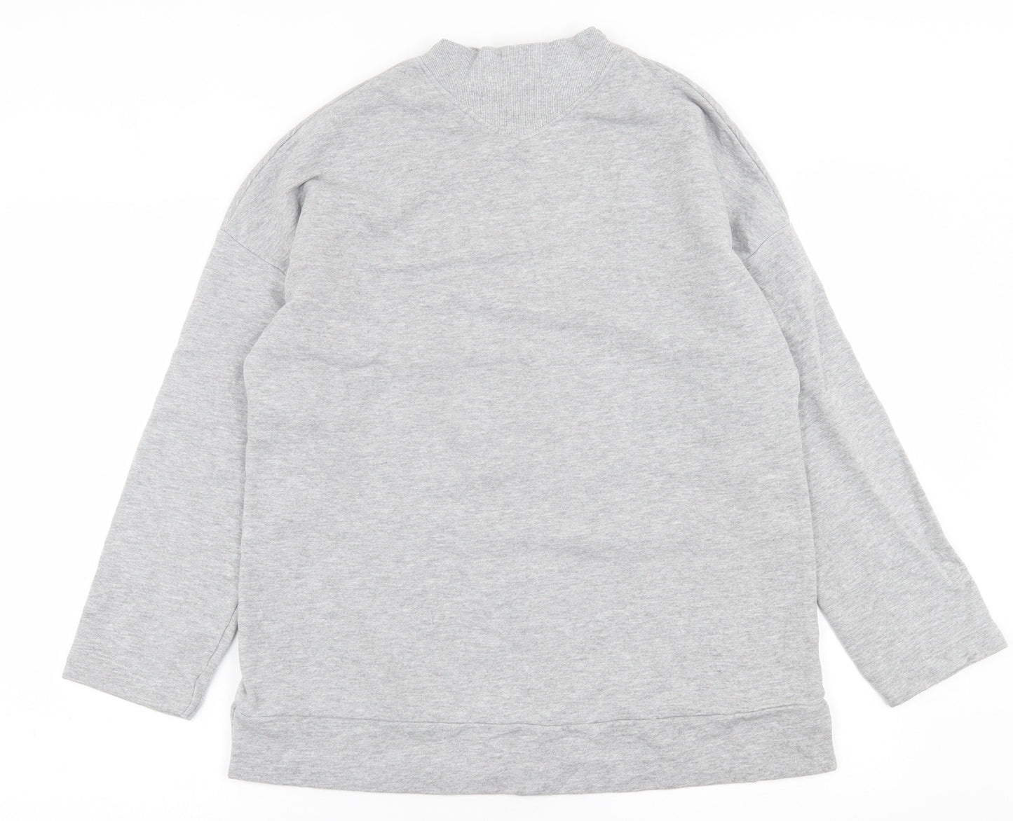 TU Womens Grey Crew Neck  Cotton Pullover Jumper Size 12