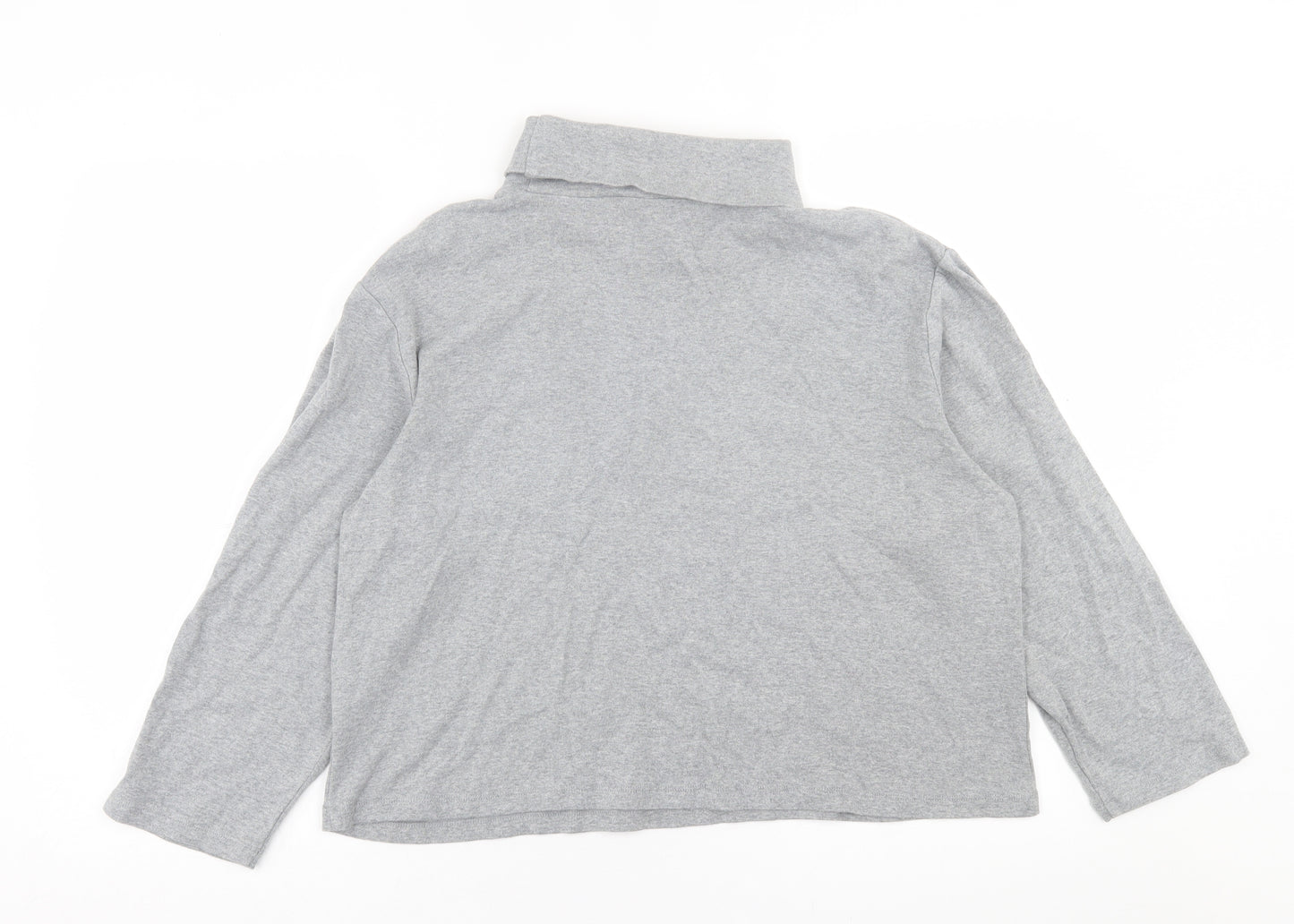 emrec Womens Grey Roll Neck  Cotton Pullover Jumper Size 20