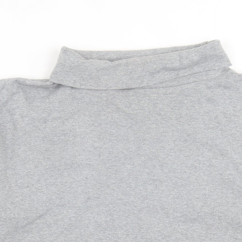 emrec Womens Grey Roll Neck  Cotton Pullover Jumper Size 20