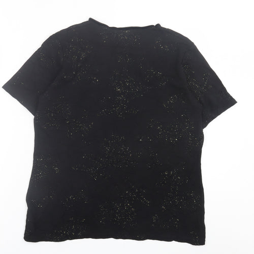 bonmarch Womens Black  Viscose Basic T-Shirt Size M Crew Neck