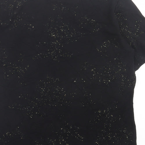 bonmarch Womens Black  Viscose Basic T-Shirt Size M Crew Neck