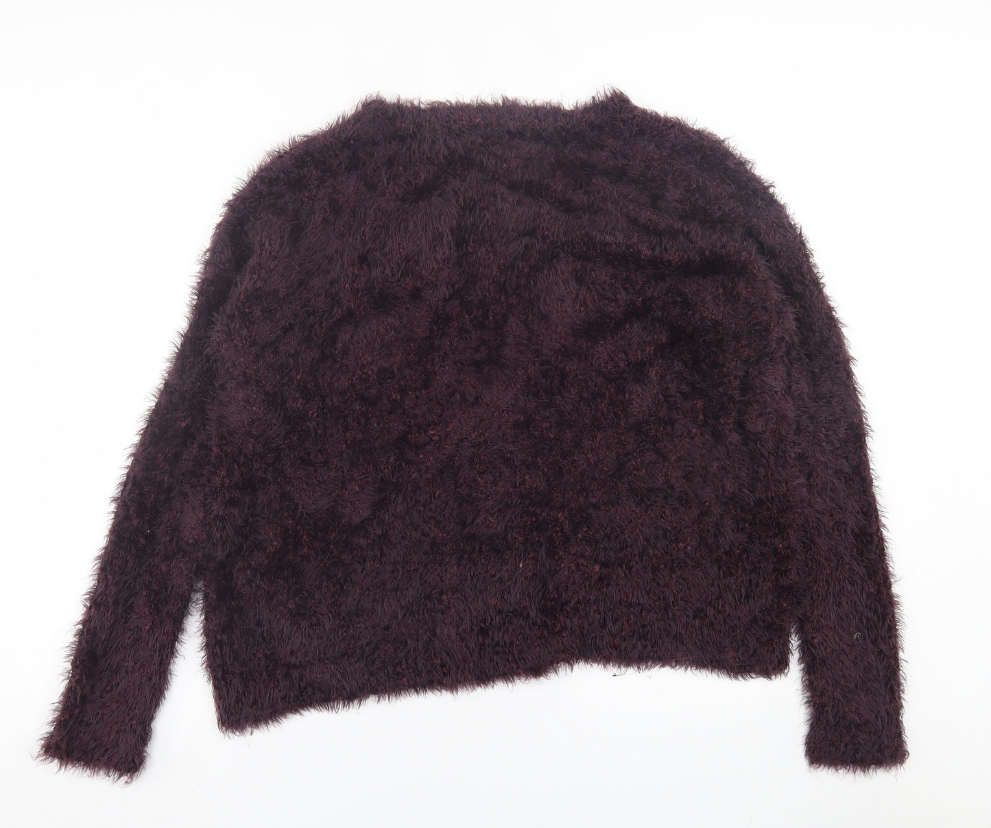 Topshop Womens Purple V-Neck  Nylon Cardigan Jumper Size 14