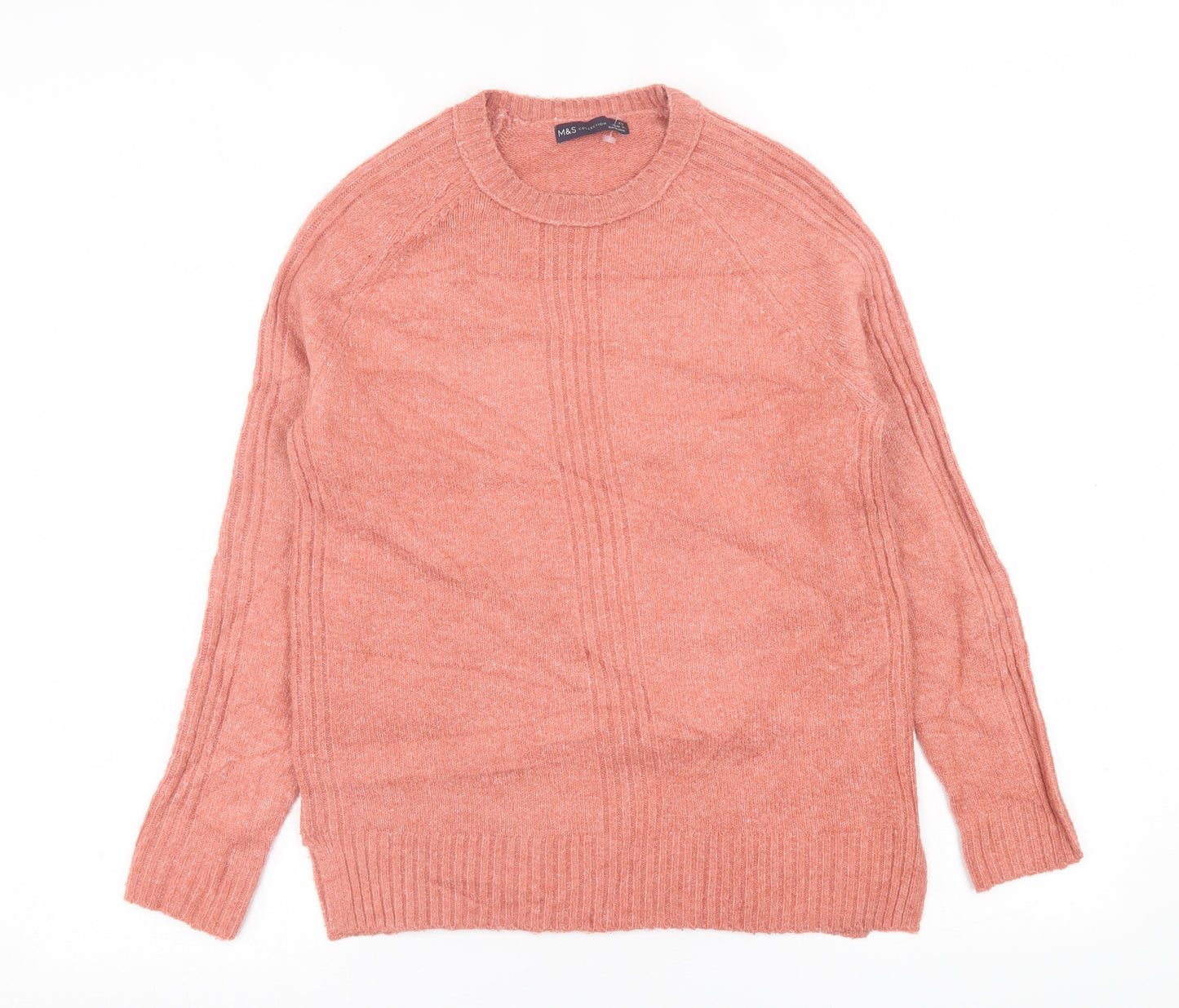 Marks and Spencer Womens Pink Crew Neck  Acrylic Pullover Jumper Size XS