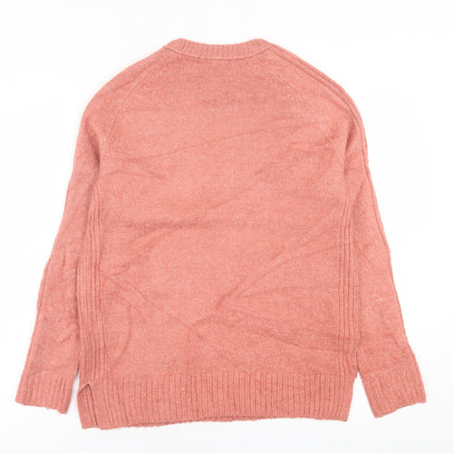 Marks and Spencer Womens Pink Crew Neck  Acrylic Pullover Jumper Size XS