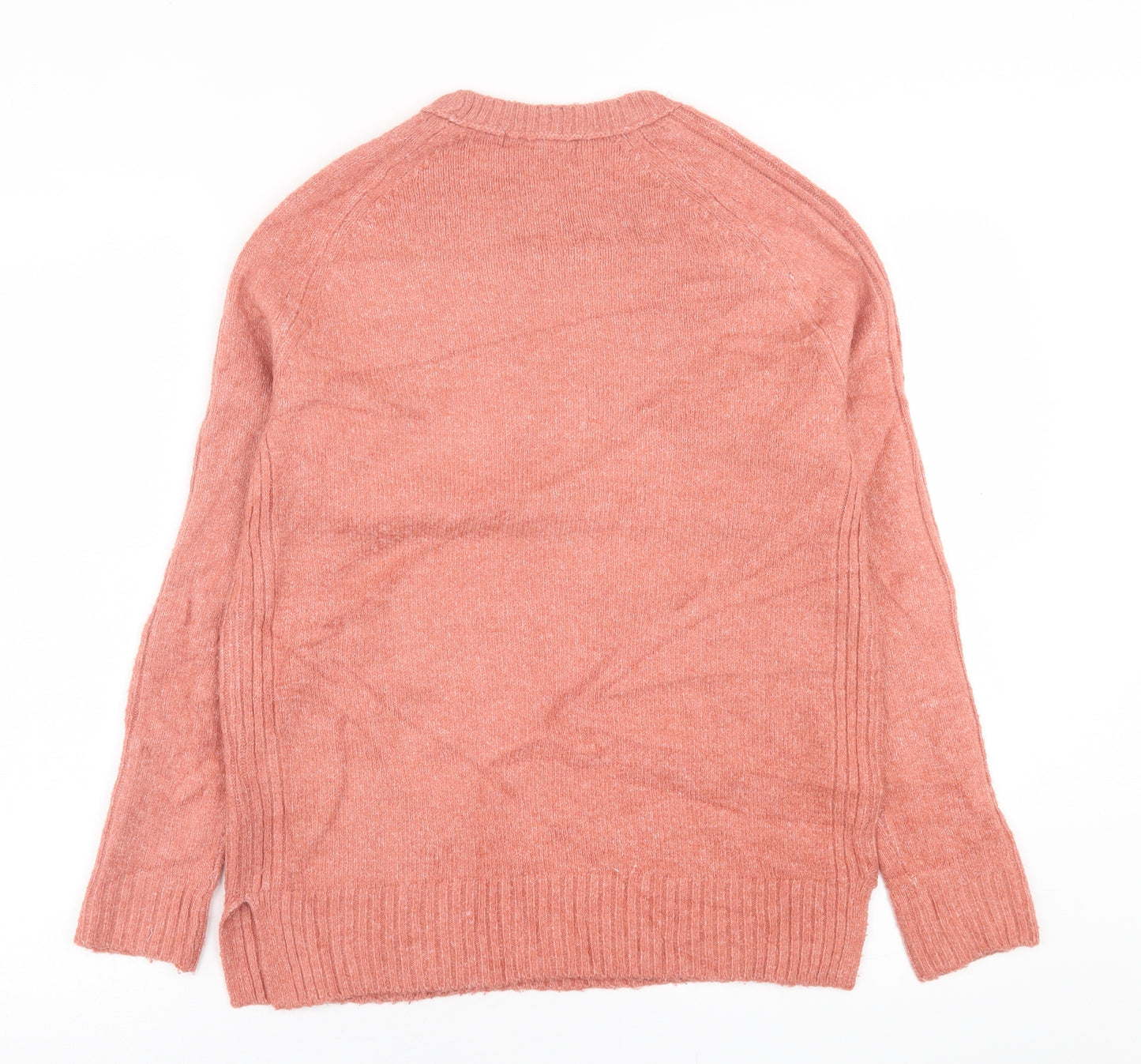 Marks and Spencer Womens Pink Crew Neck  Acrylic Pullover Jumper Size XS