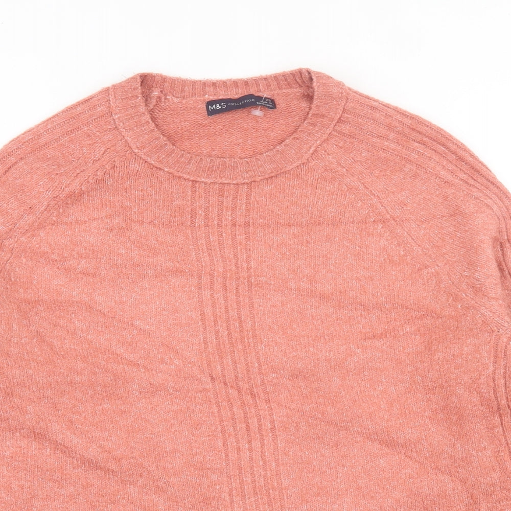 Marks and Spencer Womens Pink Crew Neck  Acrylic Pullover Jumper Size XS