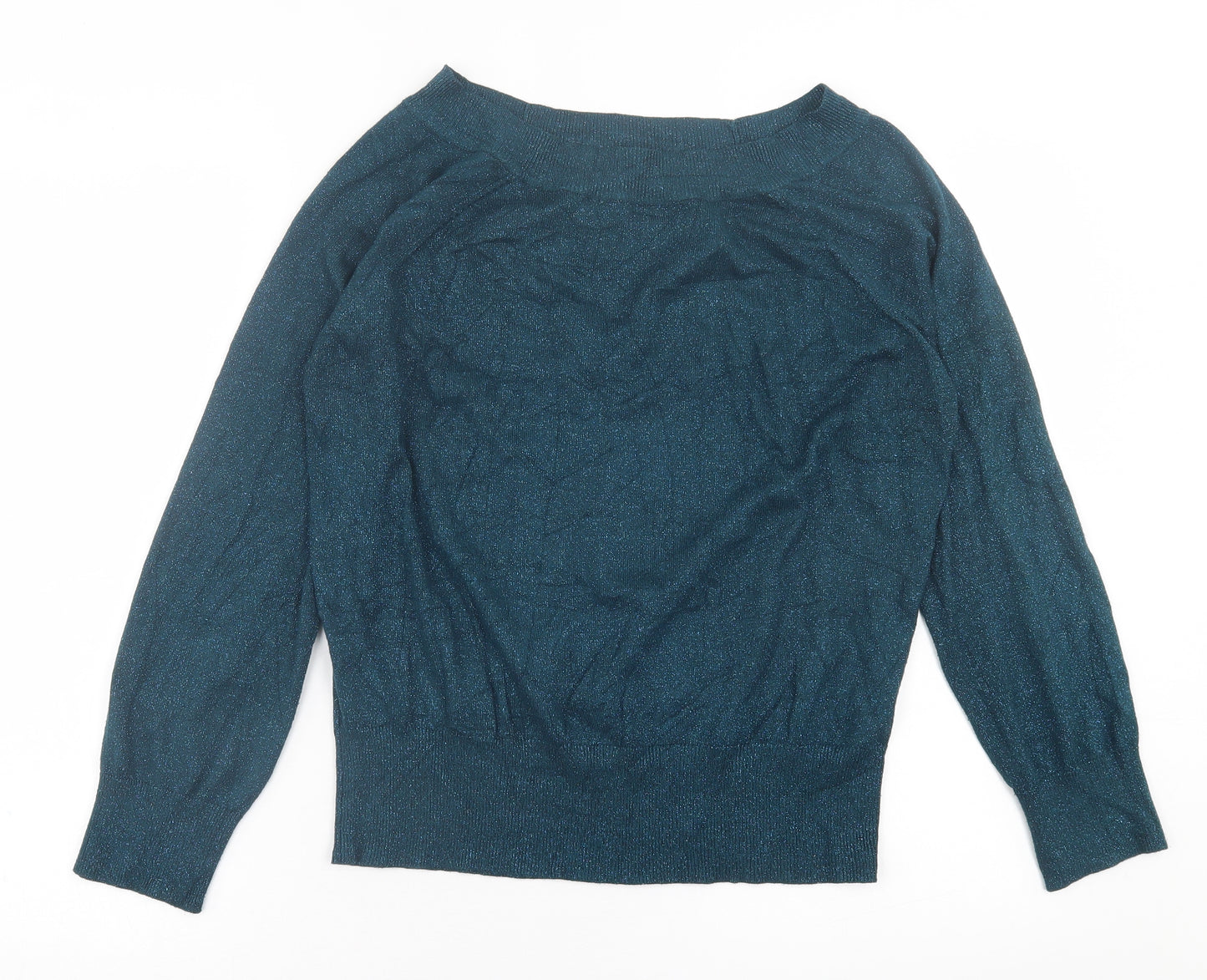 F&F Womens Blue  Viscose Basic T-Shirt Size 14 V-Neck