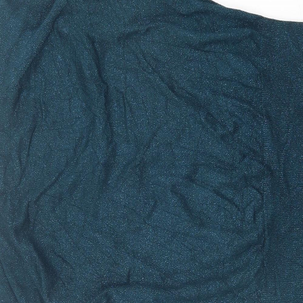 F&F Womens Blue  Viscose Basic T-Shirt Size 14 V-Neck