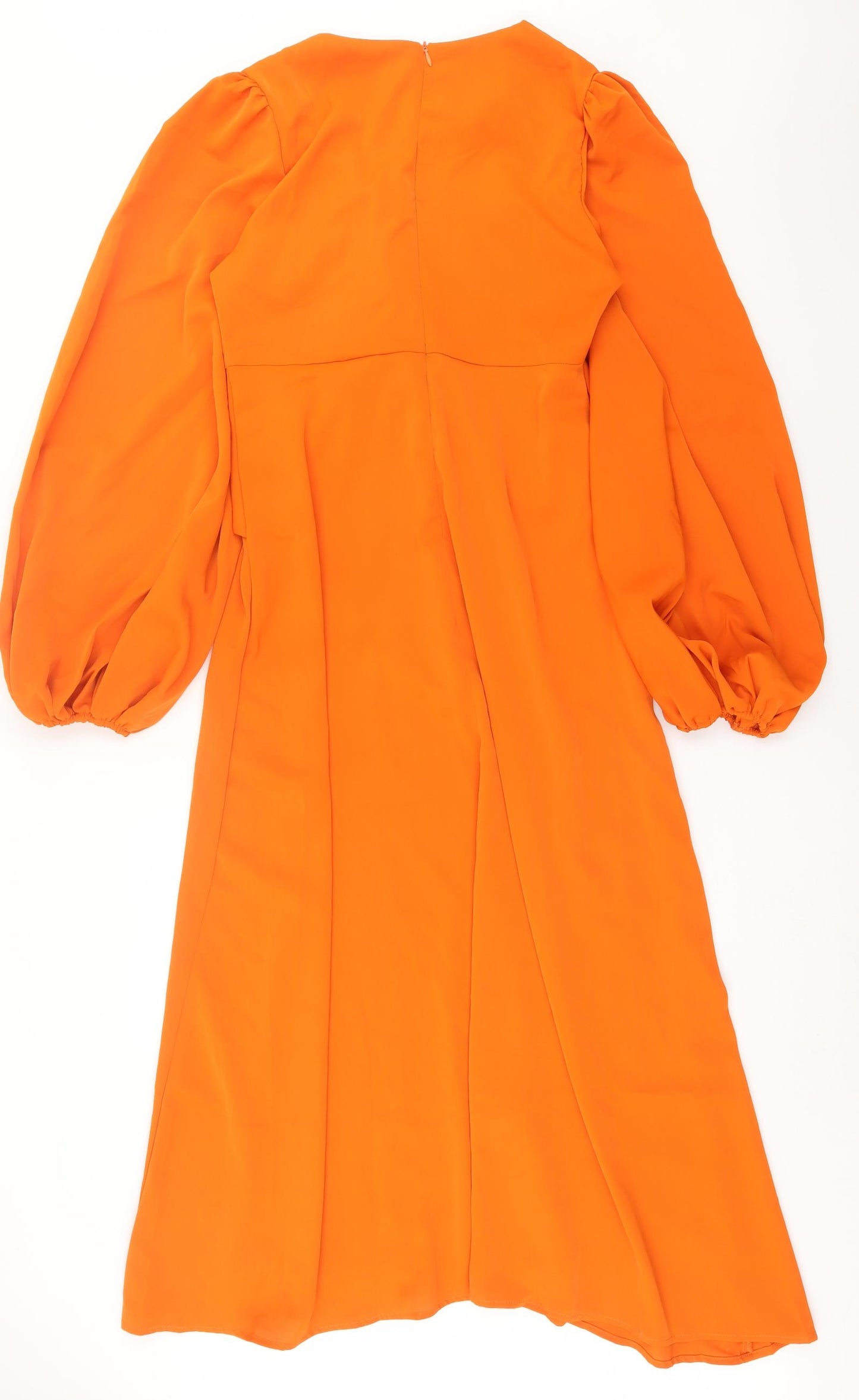 SheIn Womens Orange  Polyester A-Line  Size L  V-Neck Zip