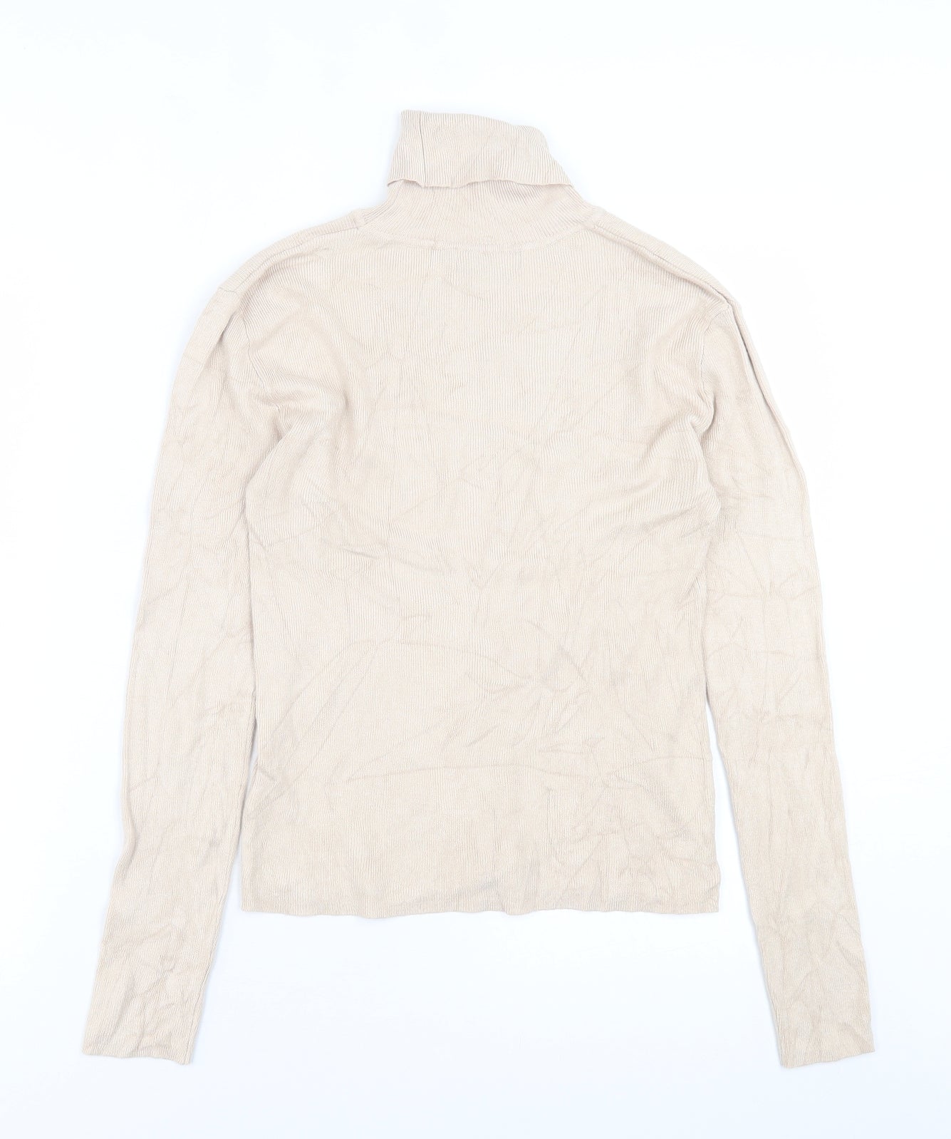 Primark Womens Beige Roll Neck  Viscose Pullover Jumper Size M