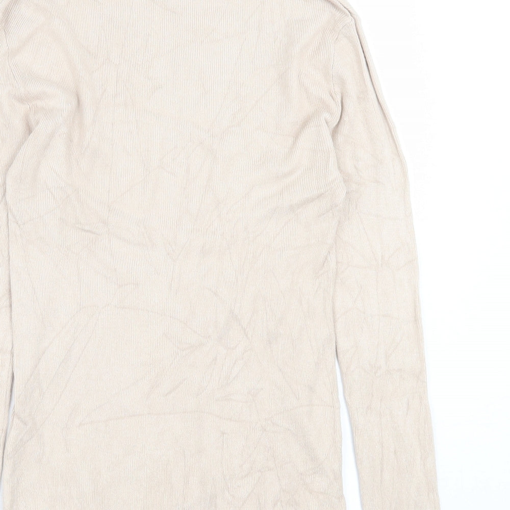 Primark Womens Beige Roll Neck  Viscose Pullover Jumper Size M
