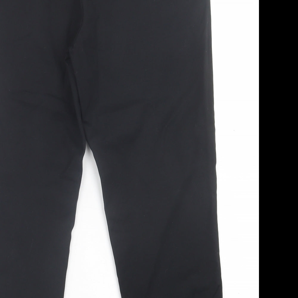 Marks and Spencer Womens Black  Cotton Trousers  Size 12 L24 in Regular Hook & Eye