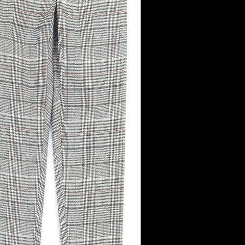 New Look Womens Grey Plaid Polyester Trousers  Size 12 L30 in Regular Hook & Eye