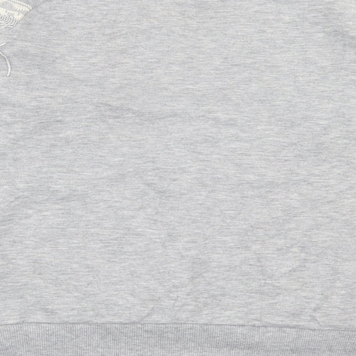 River Island Womens Grey Crew Neck  Cotton Pullover Jumper Size 8