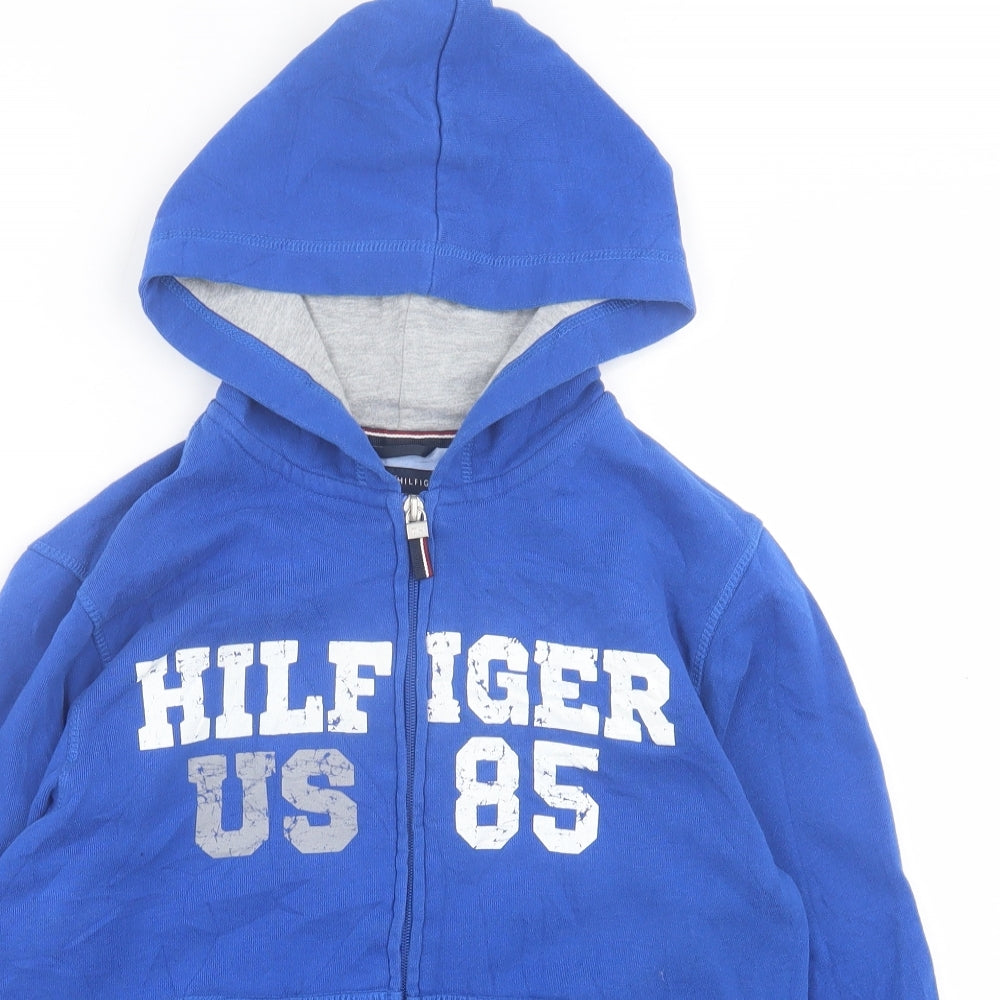 Tommy Hilfiger Womens Blue  Cotton Full Zip Hoodie Size M  Zip