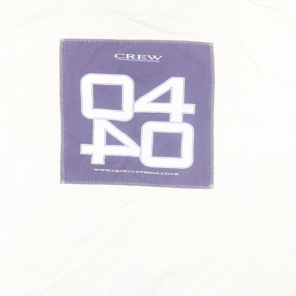 Crew Clothing Mens White  Cotton  Polo Size L Collared Button