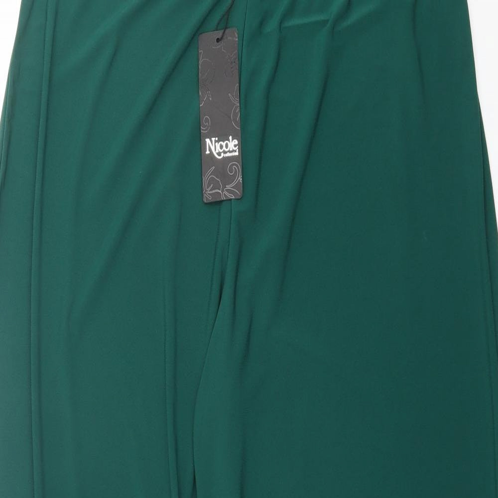 Nicole Collection Womens Green Paisley Polyester Trousers  Size L L27 in Regular