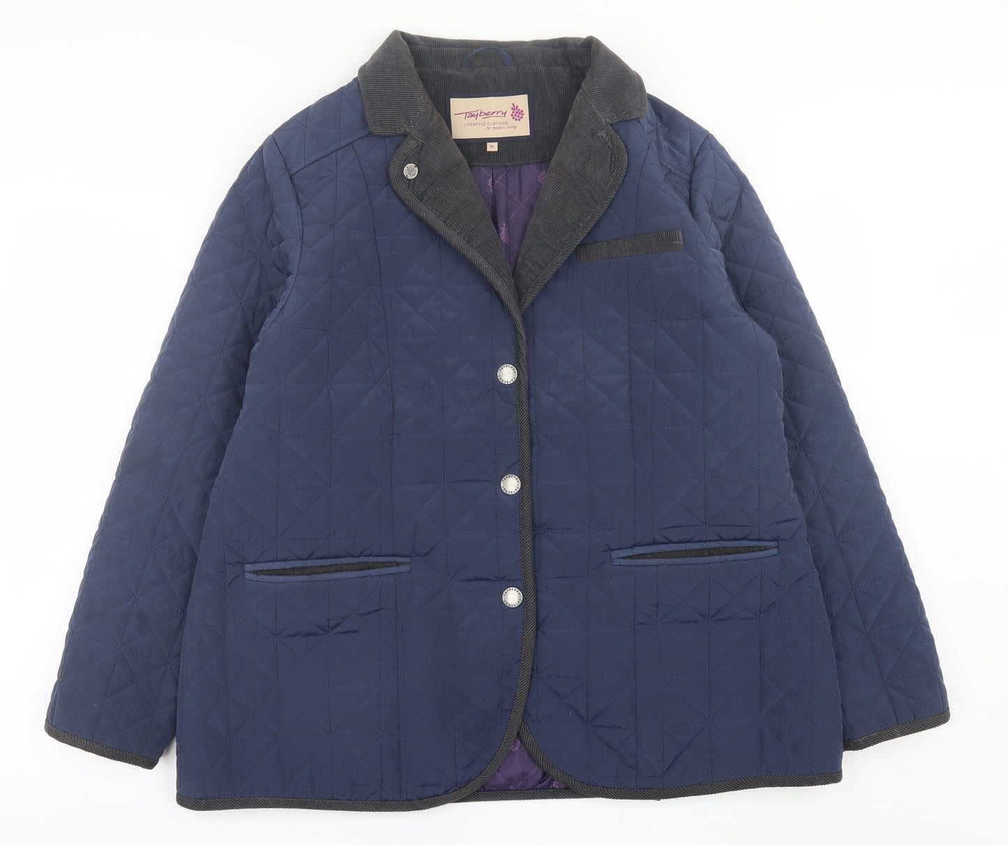 tayberry Womens Blue   Quilted Jacket Size XL  Button