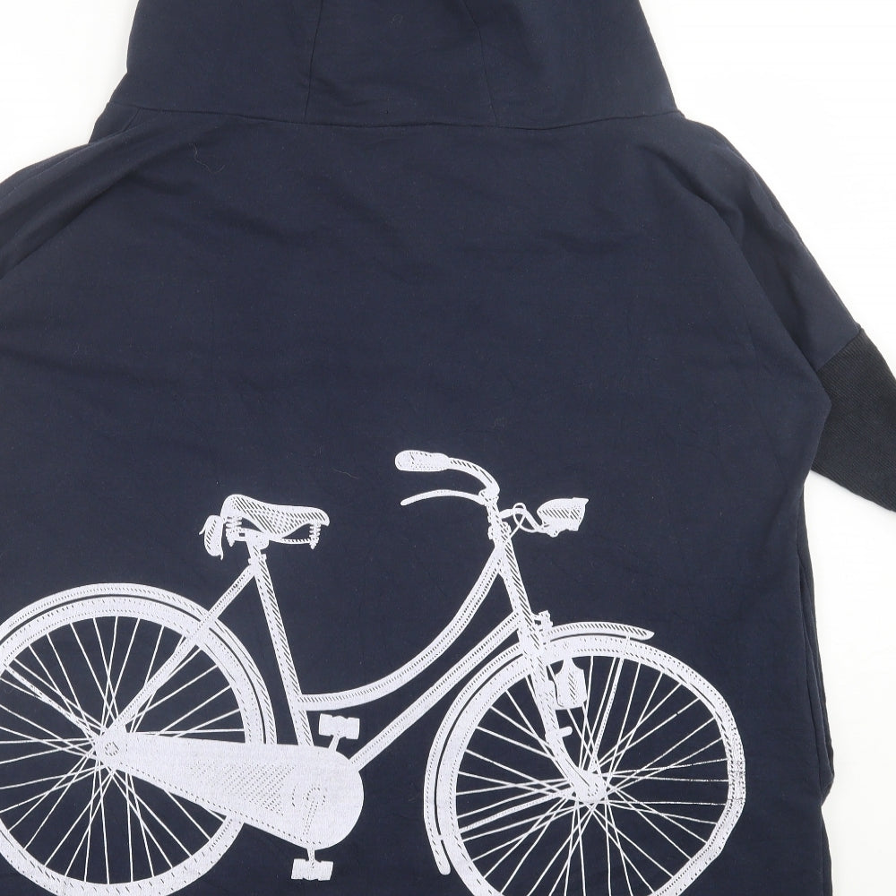 myzem Womens Blue  Polyester Pullover Hoodie Size M  Pullover