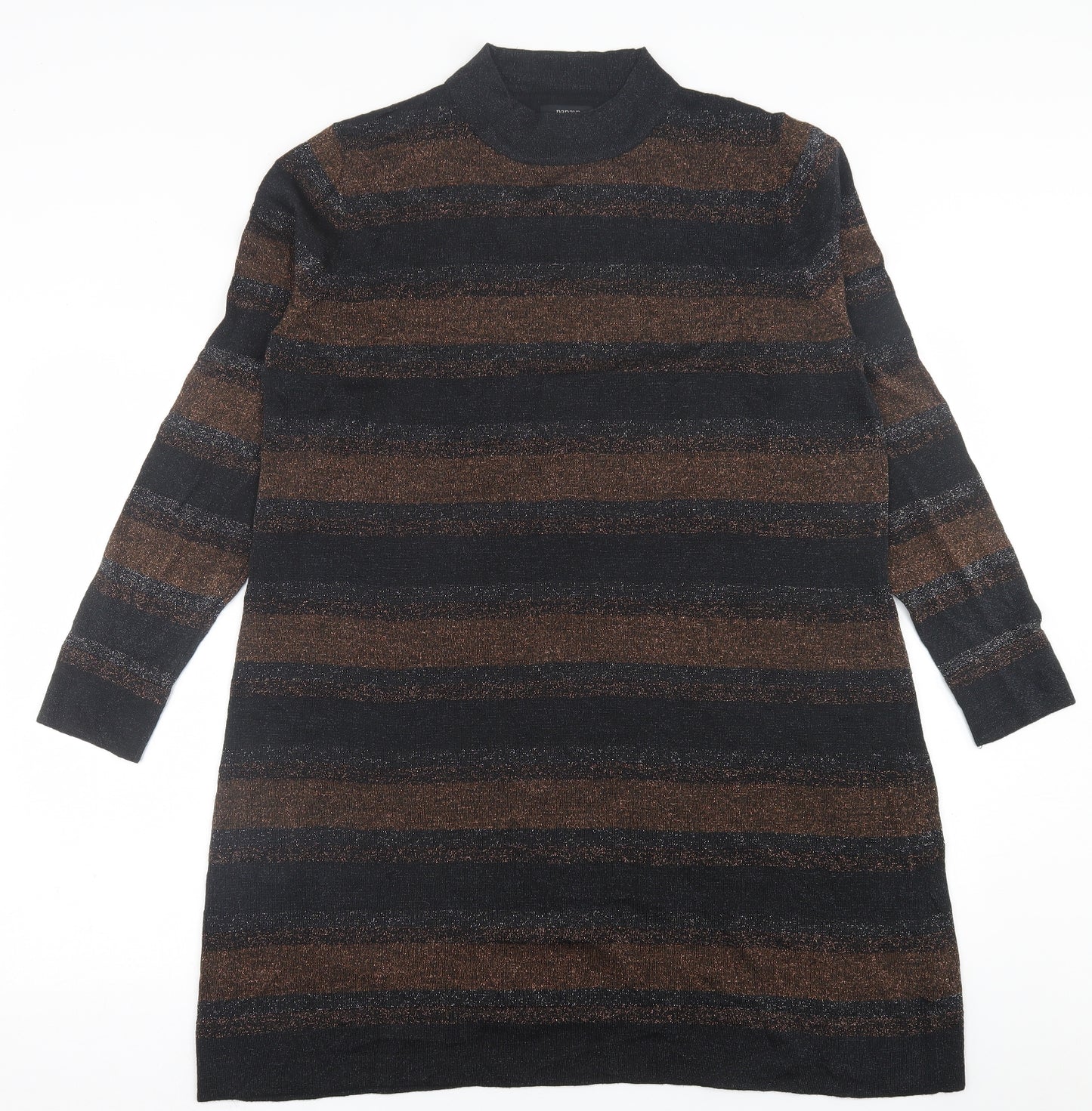 Papaya Womens Multicoloured Striped Viscose A-Line  Size 18  Crew Neck Pullover