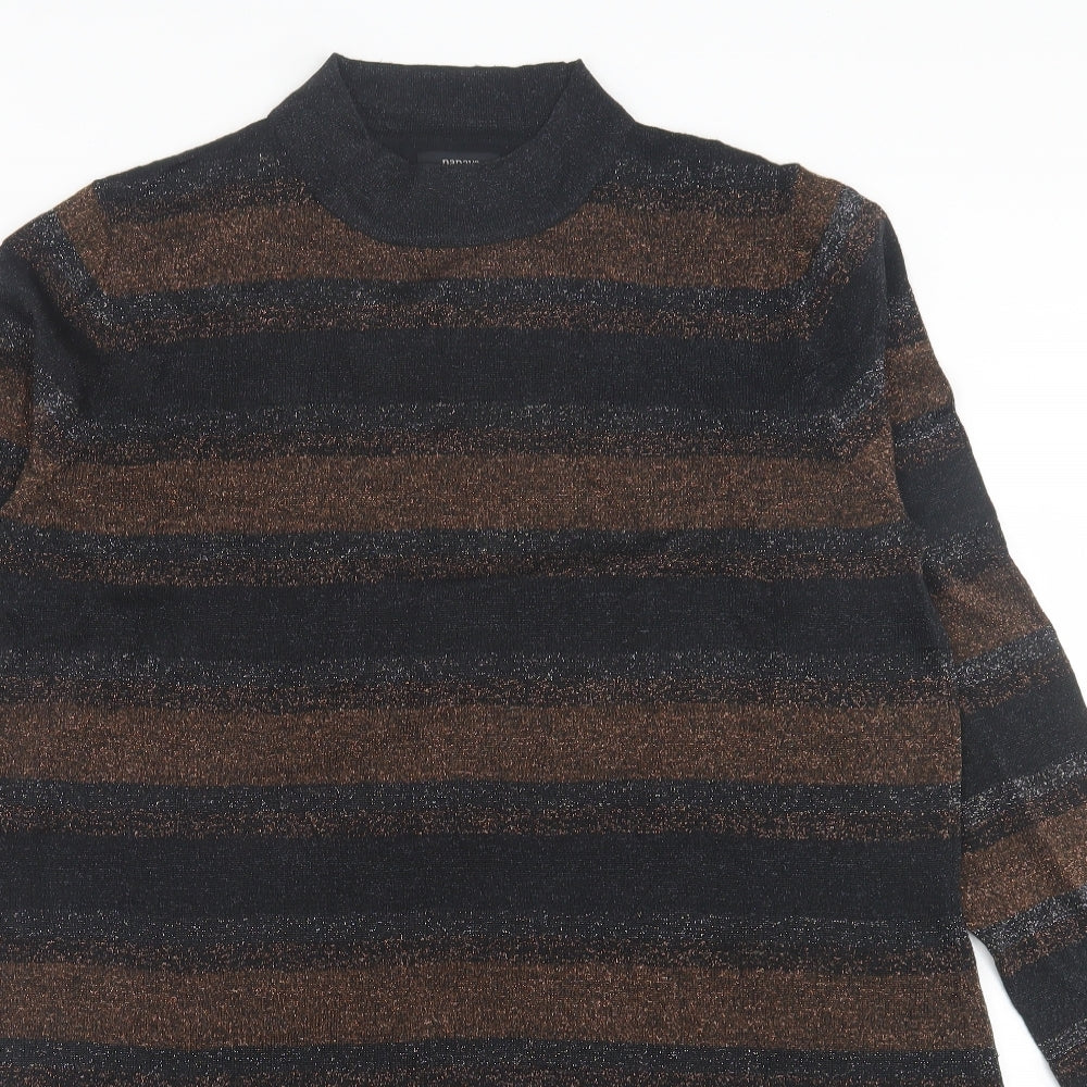 Papaya Womens Multicoloured Striped Viscose A-Line  Size 18  Crew Neck Pullover