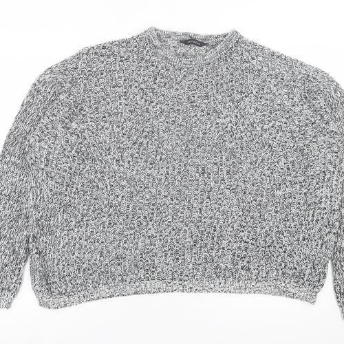 Peacocks Womens Grey Crew Neck  Acrylic Pullover Jumper Size L