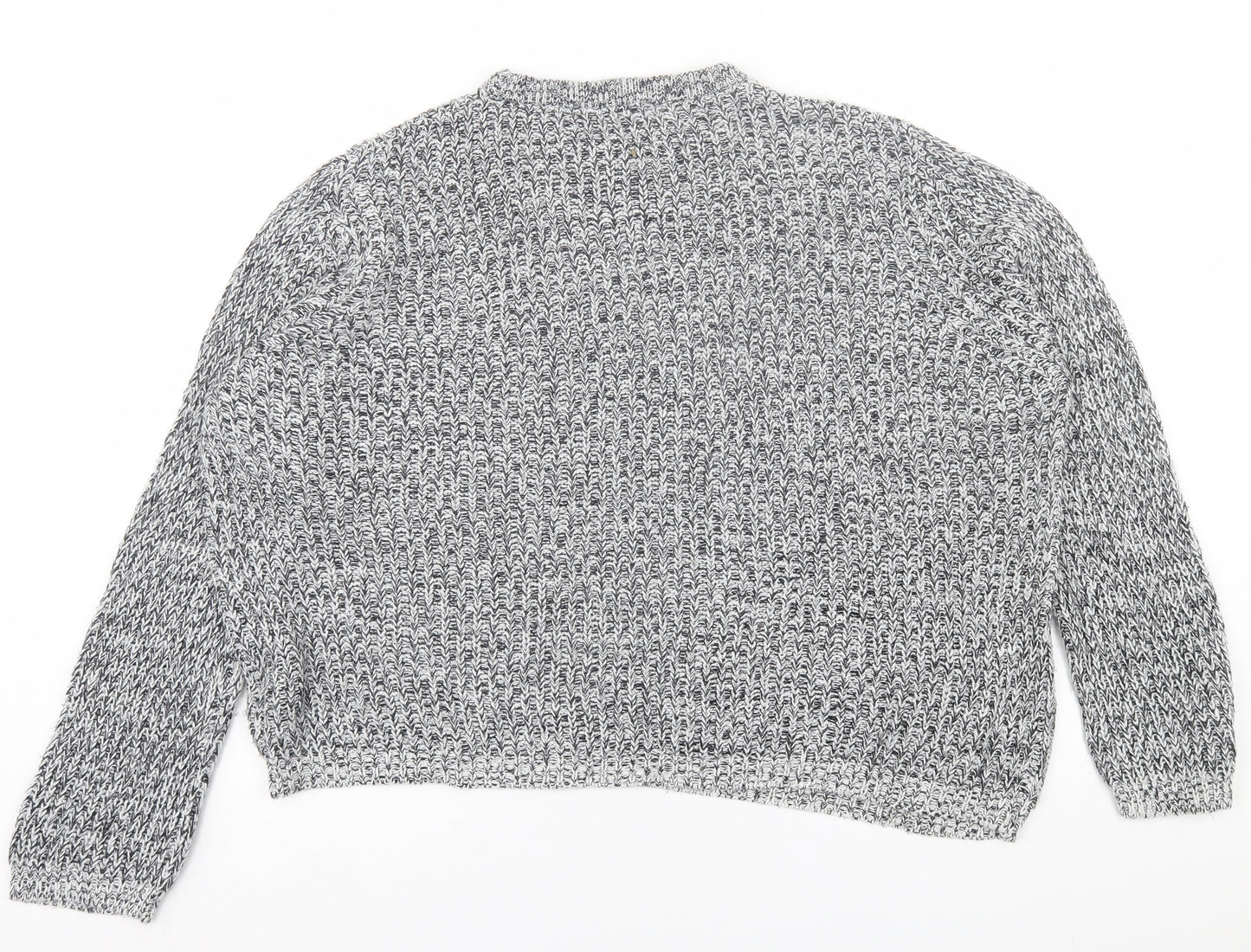Peacocks Womens Grey Crew Neck  Acrylic Pullover Jumper Size L