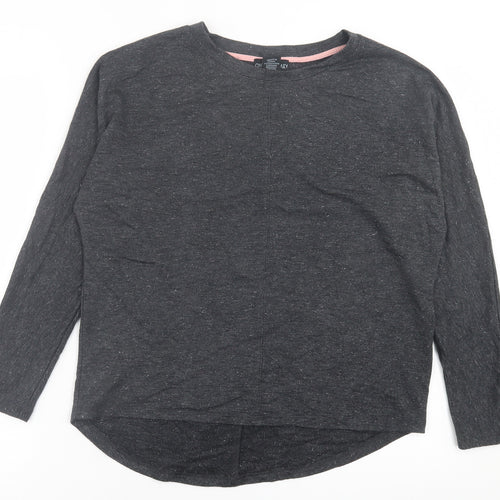 Cynthia Rowley Womens Grey  Viscose Basic T-Shirt Size S Crew Neck