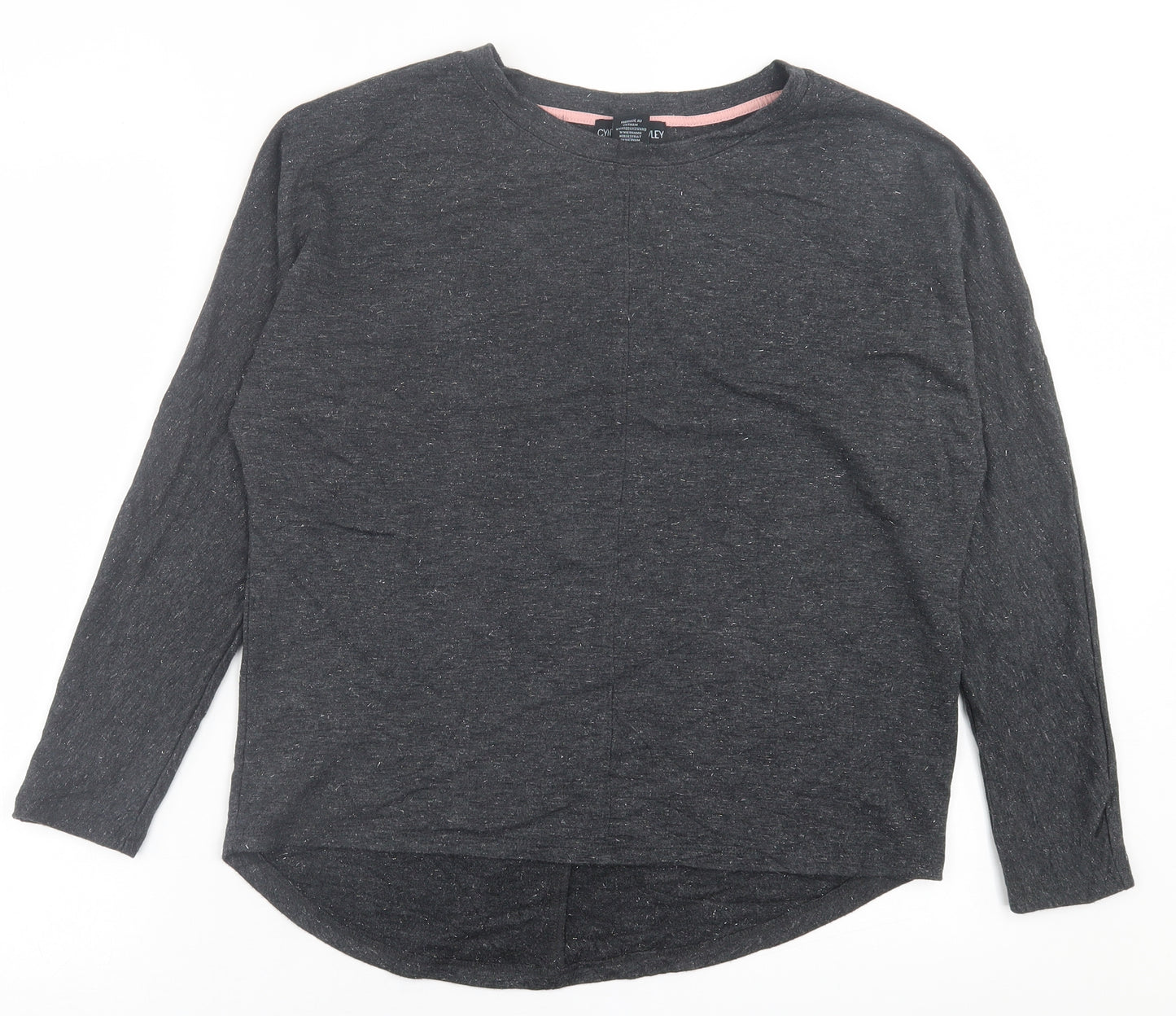 Cynthia Rowley Womens Grey  Viscose Basic T-Shirt Size S Crew Neck