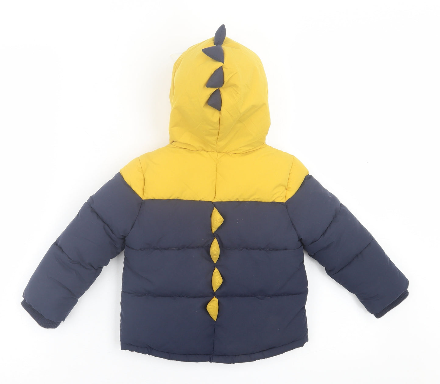 F&F Boys Blue Striped  Basic Coat Coat Size 12-18 Months   Zip
